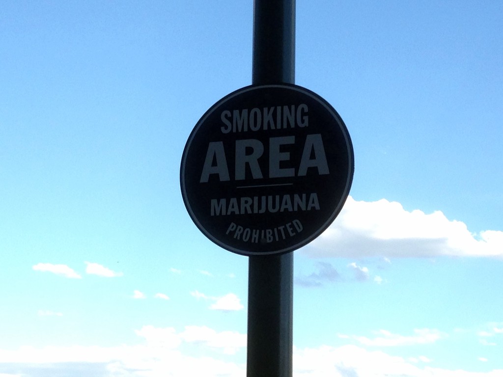A no smoking sign at Coors Field