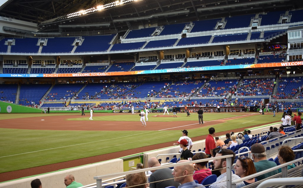View from our seats at Marlins Park