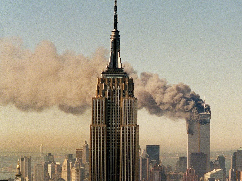 The Twin Towers on September 11, 2001.