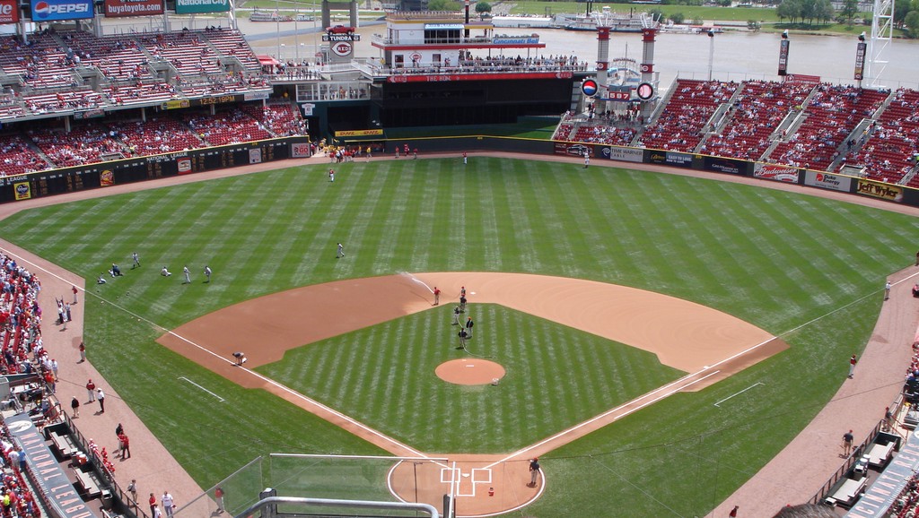 View from our seats at Great American Ballpark