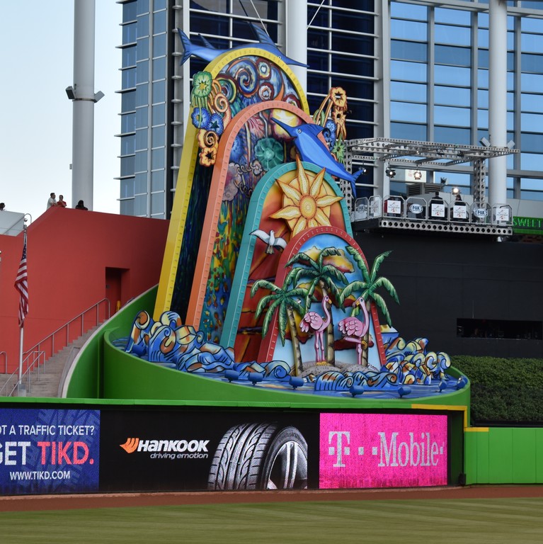 The home run feature at Marlins Park